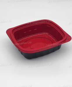 24oz Black & Red Microwaveable Meal Tray