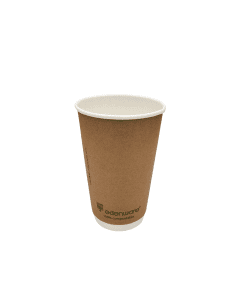 16oz Kraft Biodegradable Double Wall Hot Cup