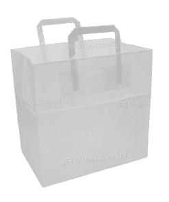 10" Wide White Paper Carrier Bag with Internal Handle