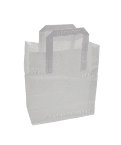 8" White Paper Carrier Bag With External Handle
