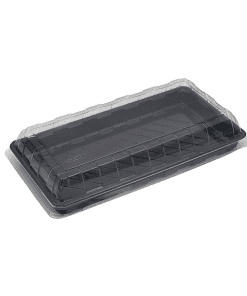1 Compartment Black Sushi Tray & Lid