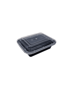 12oz Black Microwavable Tray & Lid (Onyx Combi Pack)