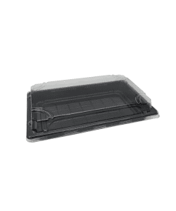 1.5 Black Sushi Tray & Clear Lid